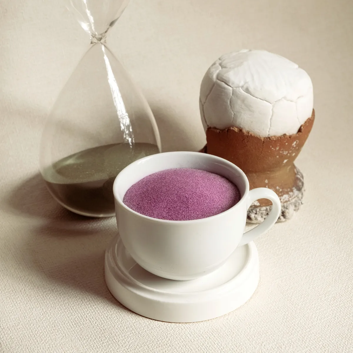 Philippine ube powder served in a ceramic cup, ready for ube latte and dessert applications
